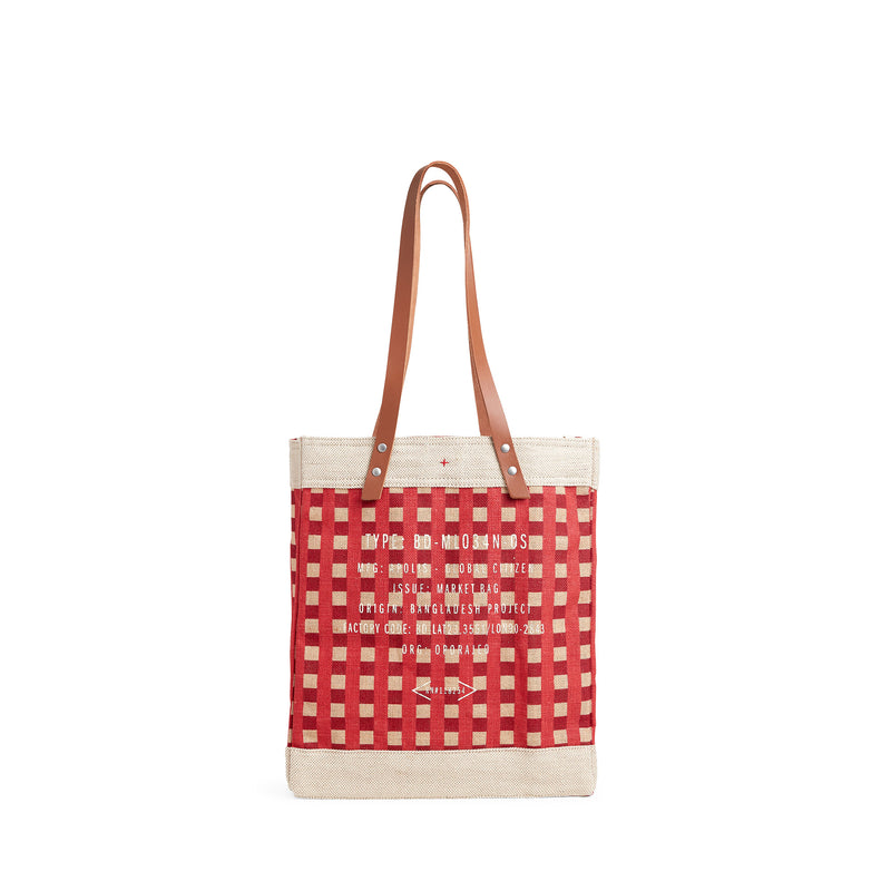 Market Tote in Red Gingham