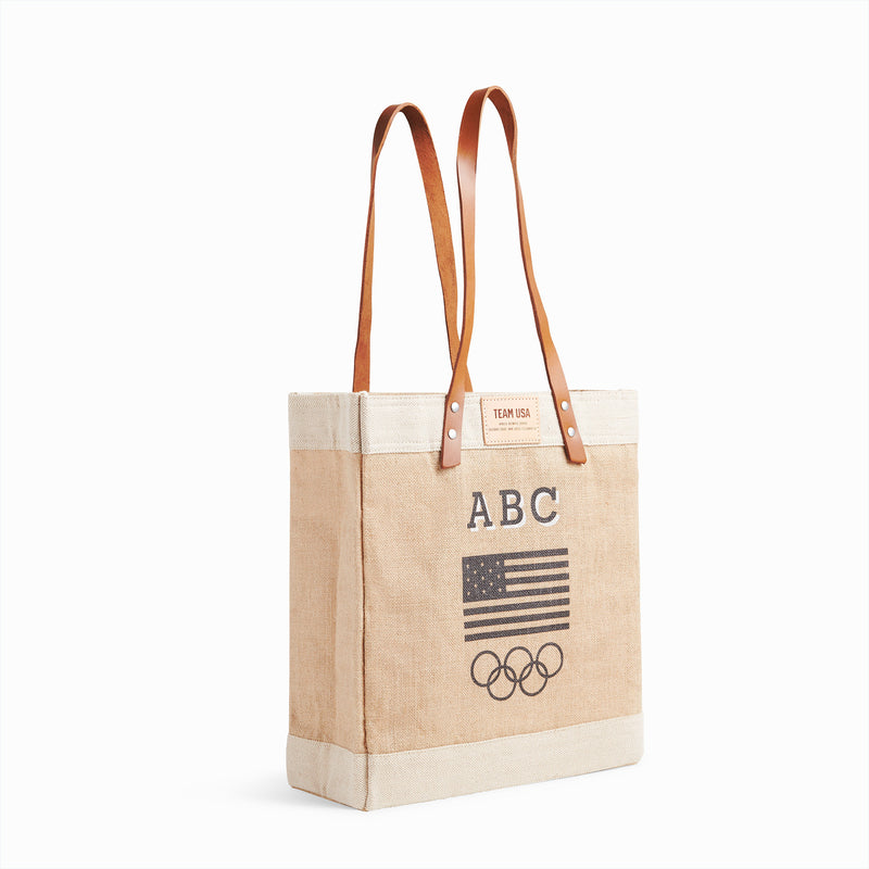 Market Tote in Natural for Team USA "Black and White"