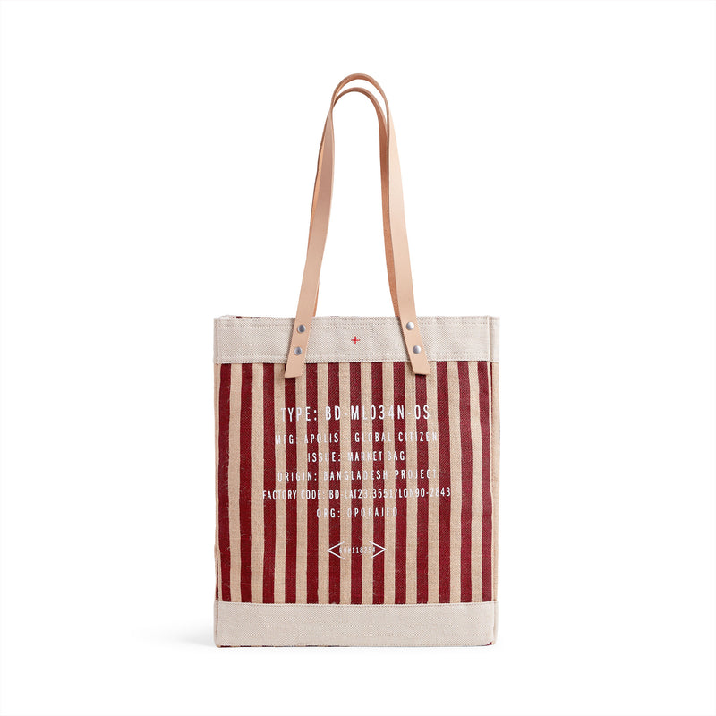 Market Tote in Red Stripe