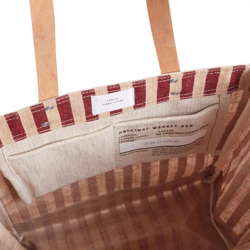 Market Tote in Red Stripe