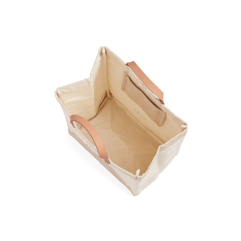 Market Bag in White with Monogram