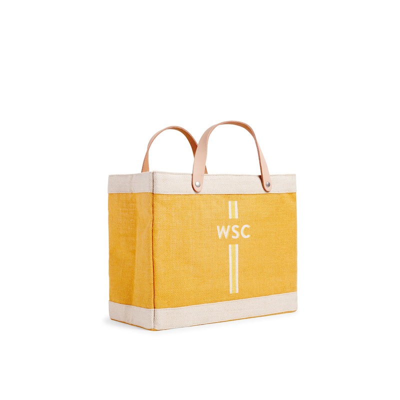 Petite Market Bag in Gold with Monogram