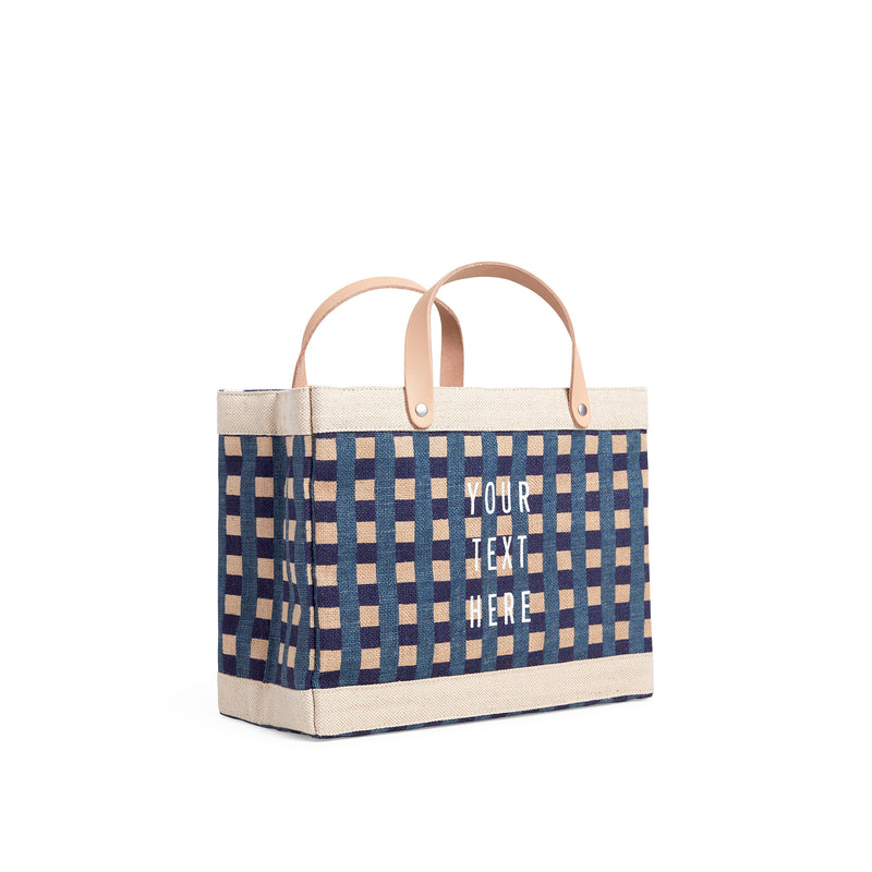 Petite Market Bag in Navy Gingham