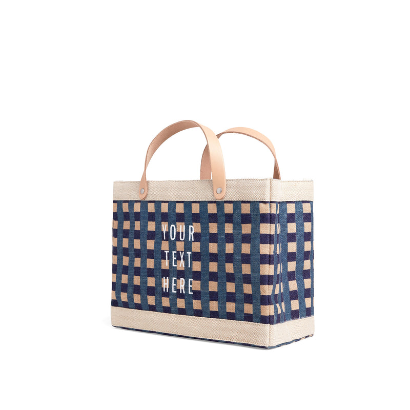 Petite Market Bag in Navy Gingham