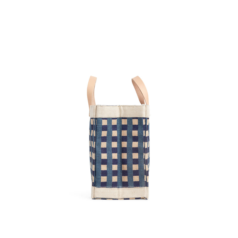 Petite Market Bag in Navy Gingham