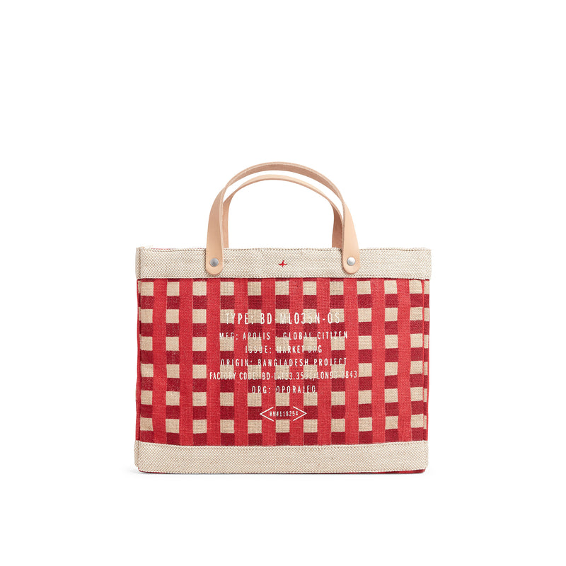 Petite Market Bag in Red Gingham