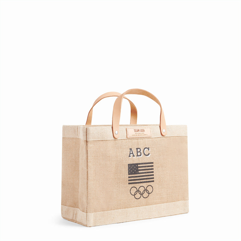 Petite Market Bag in Natural for Team USA "Black and White"