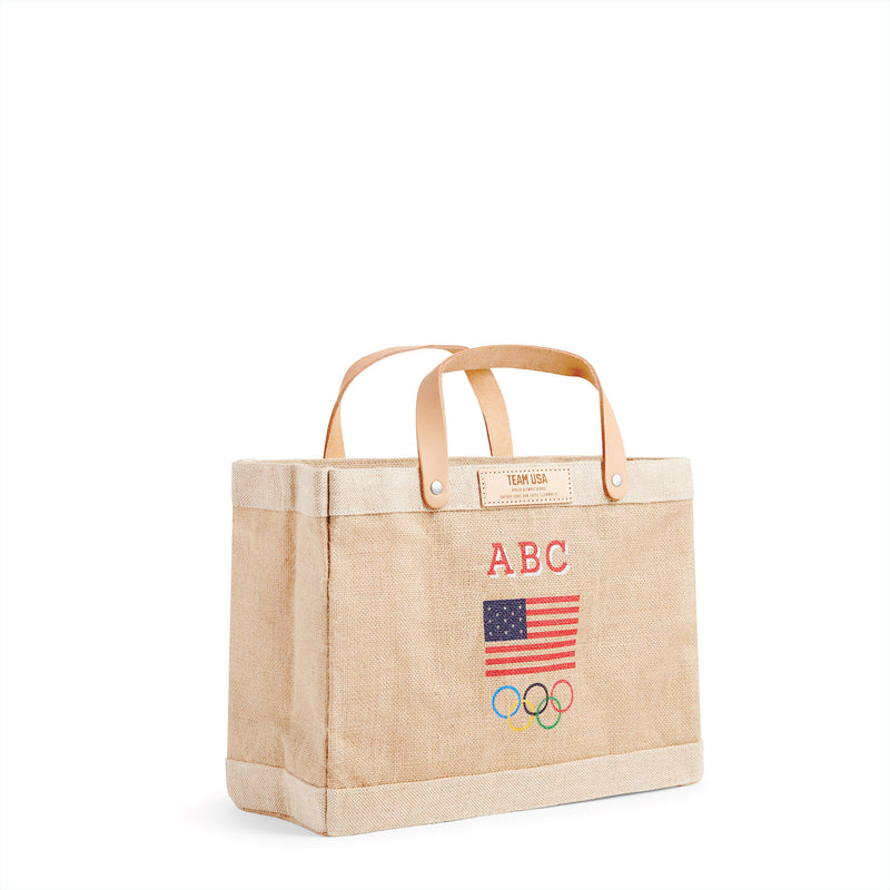 Petite Market Bag in Natural for Team USA "Red, White, and Blue"