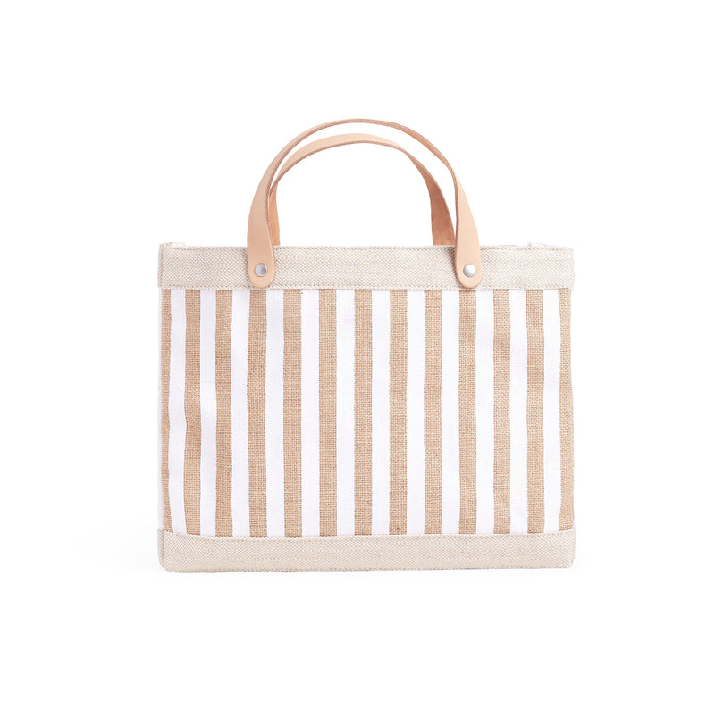 Petite Market Bag in White Stripe