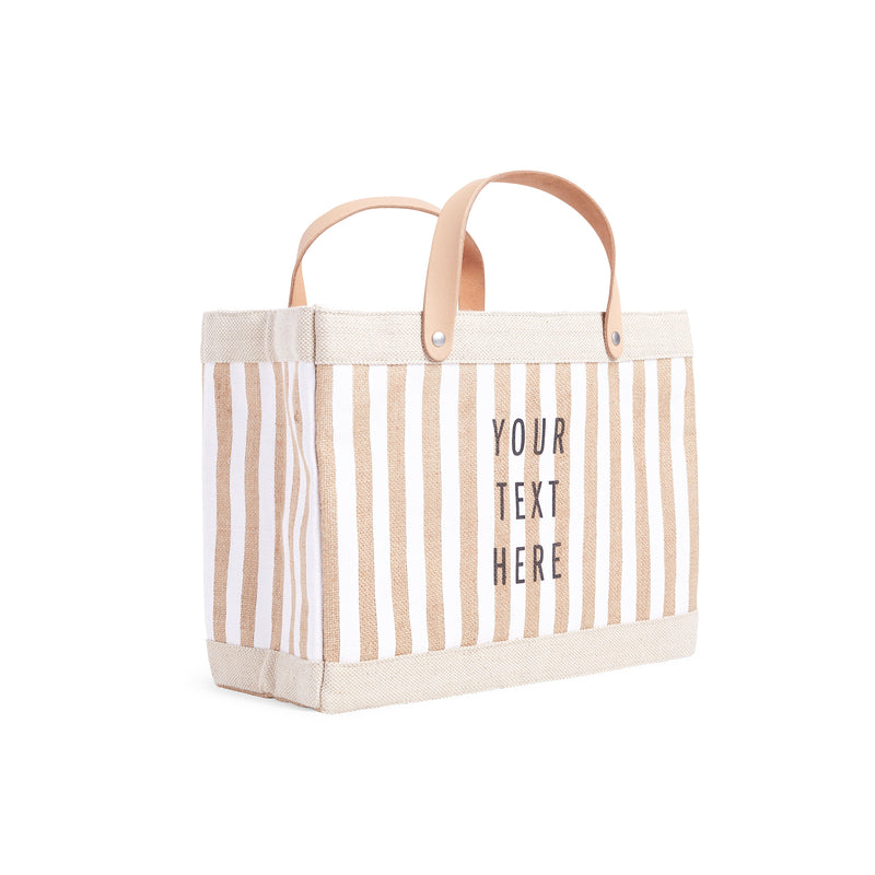 Petite Market Bag in White Stripe