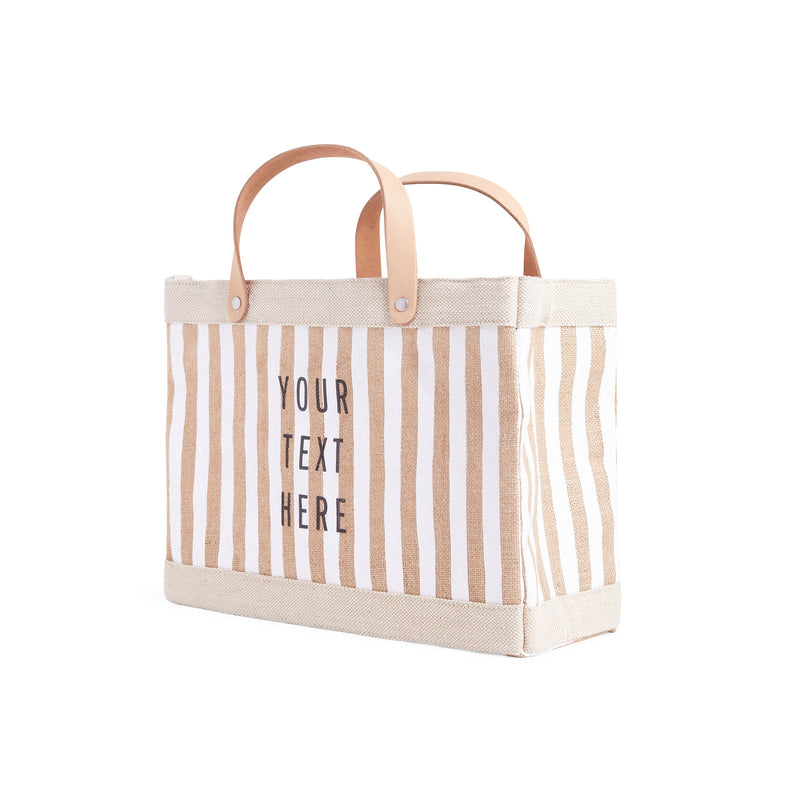 Petite Market Bag in White Stripe