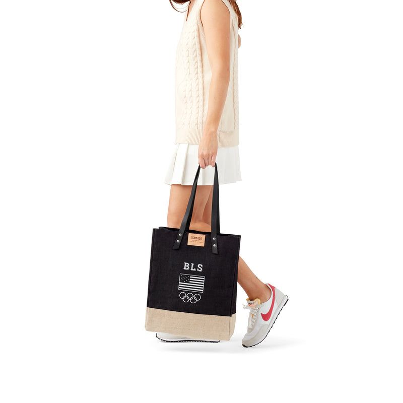 Wine Tote in Black for Team USA "Black and White"