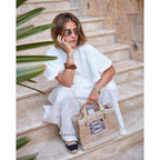 Petite Market Bag with hand-beaded glass sardines by Apolis — product view 2