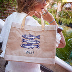 Petite Market Bag with hand-beaded glass sardines by Apolis — product view 10