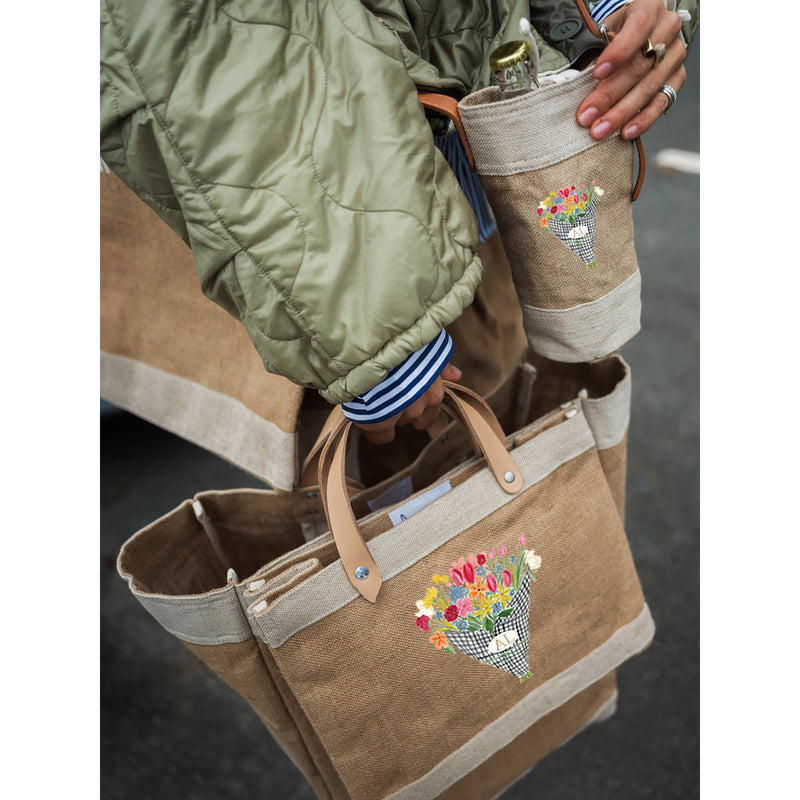 Market Bag in Natural Flower Stand by Amy Logsdon