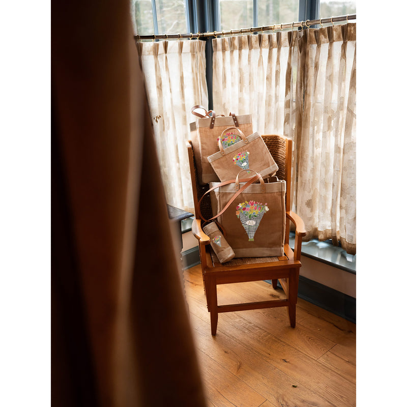 Market Bag in Natural Flower Stand by Amy Logsdon