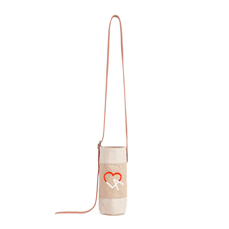 Crossbody Bottle Bag in Natural LA by Geoff McFetridge