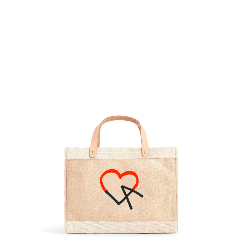 Petite Market Bag in Natural LA Black Print by Geoff McFetridge