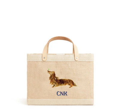 Petite Market Bag in Natural Pet Portrait by Amy Logsdon