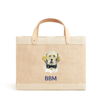 Petite Market Bag in Natural Pet Portrait by Amy Logsdon