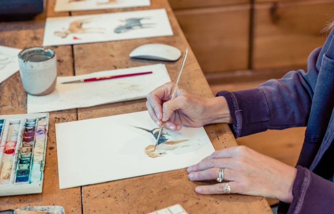 Petite Market Bag in Natural Pet Portrait by Amy Logsdon