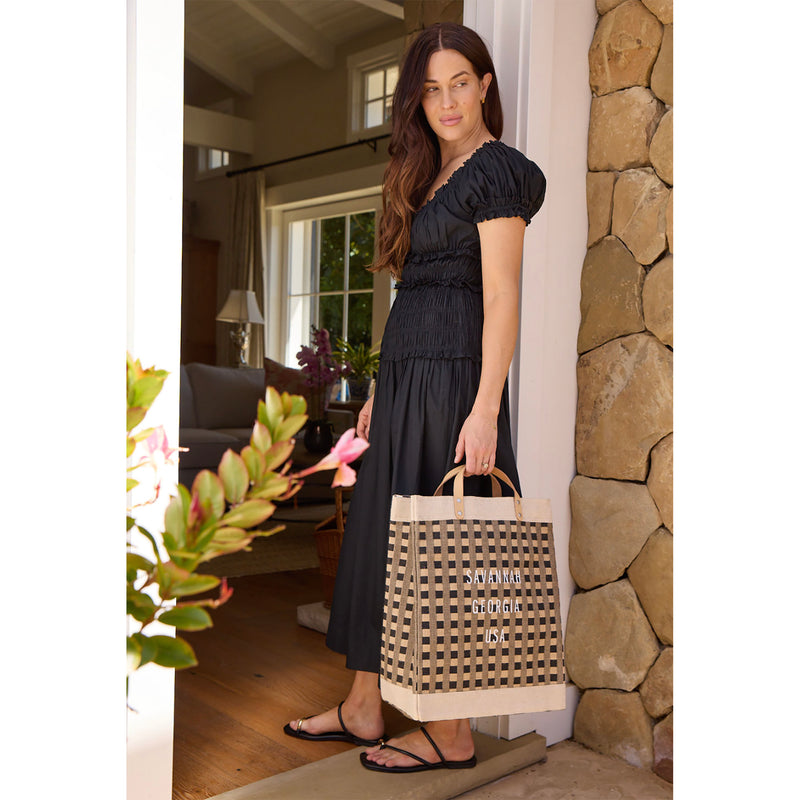 Market Bag in Black Gingham