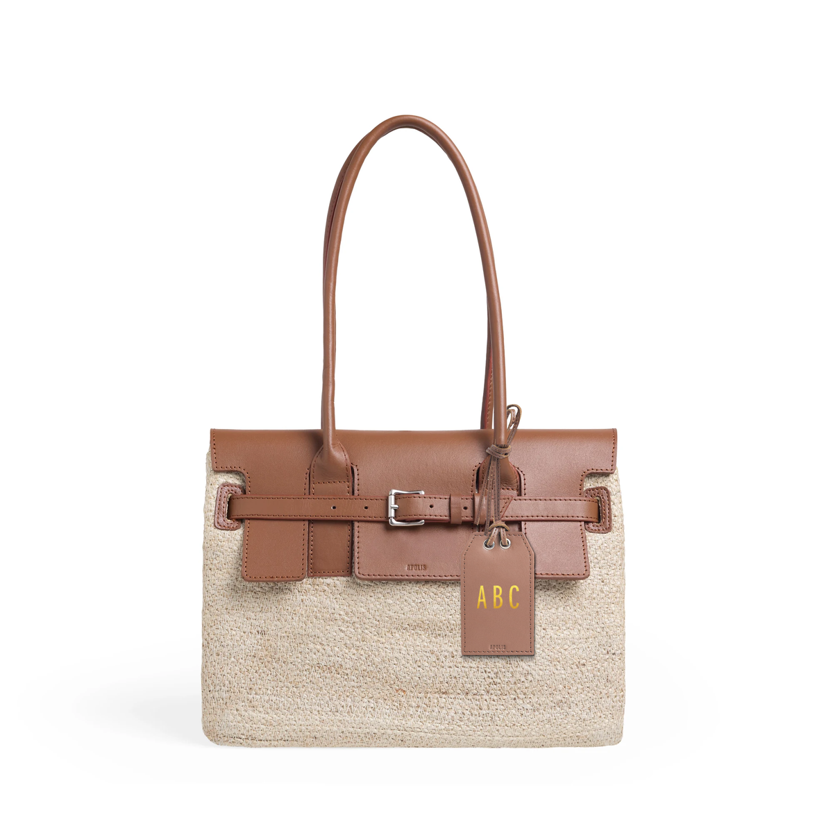 Petite Marché Belted Bag with personalized gold ABC leather gift tag — alternate view
