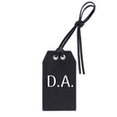 Personalized Leather Gift Tag Monogram Shadow in Black