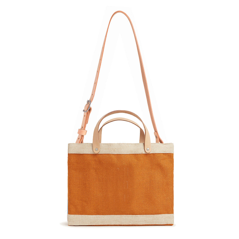 Petite Market Bag in Cognac with Strap