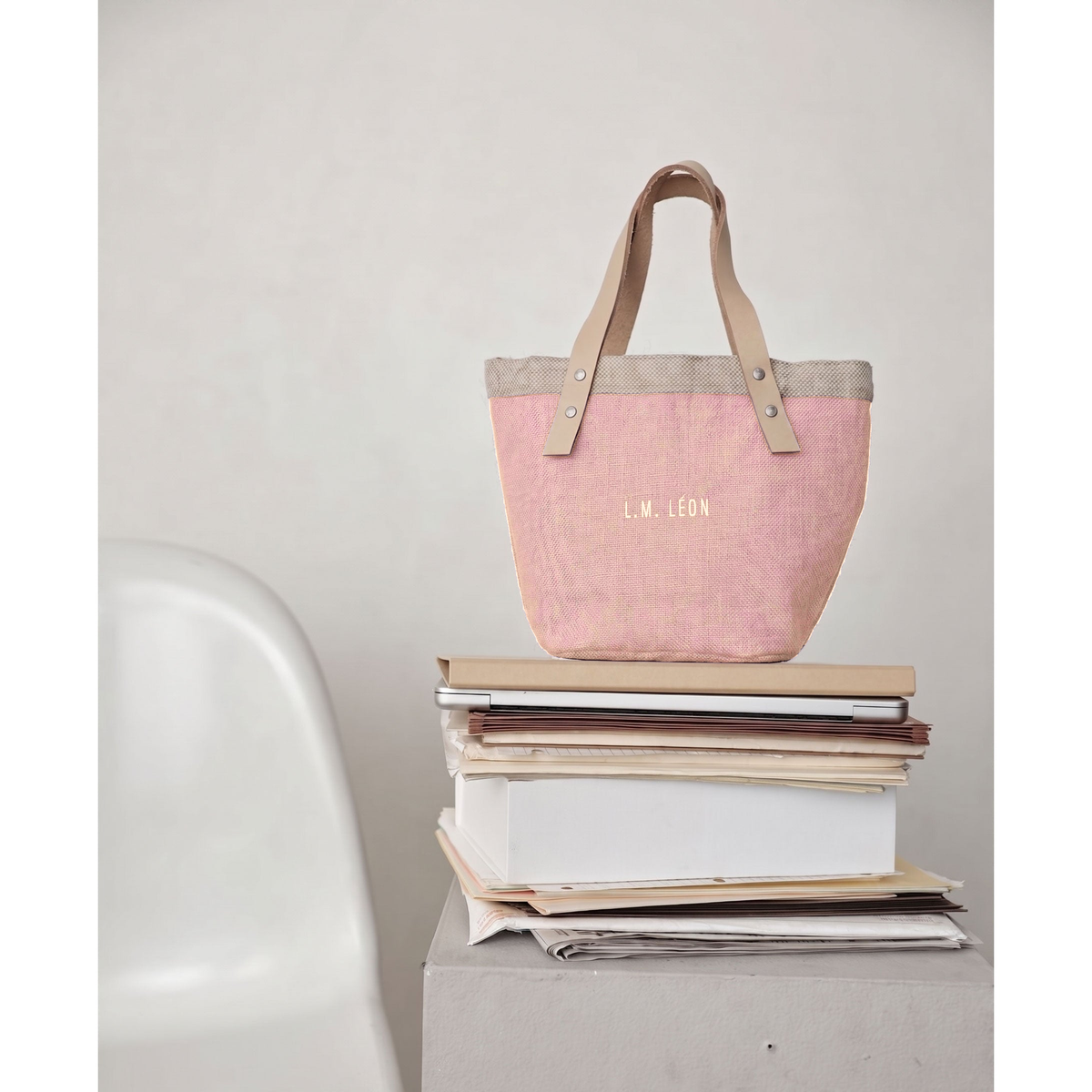 Petite Bucket Bag in Blush - lifestyle