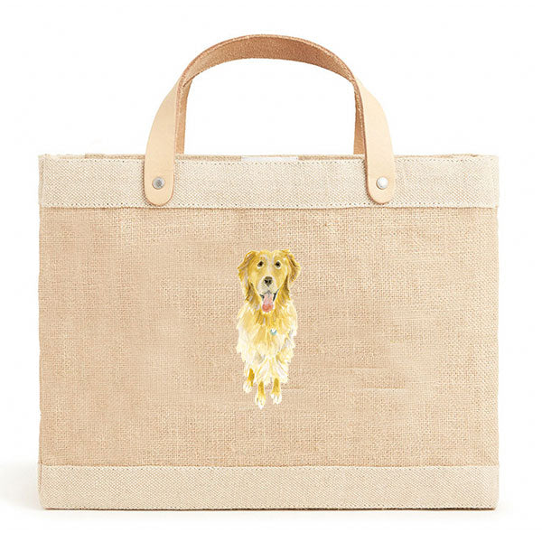 Petite Market Bag in Natural Pet Portrait by Amy Logsdon