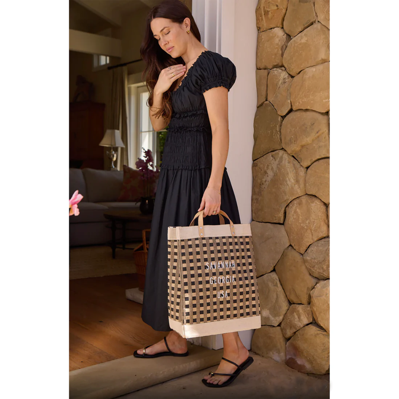 Market Bag in Black Gingham