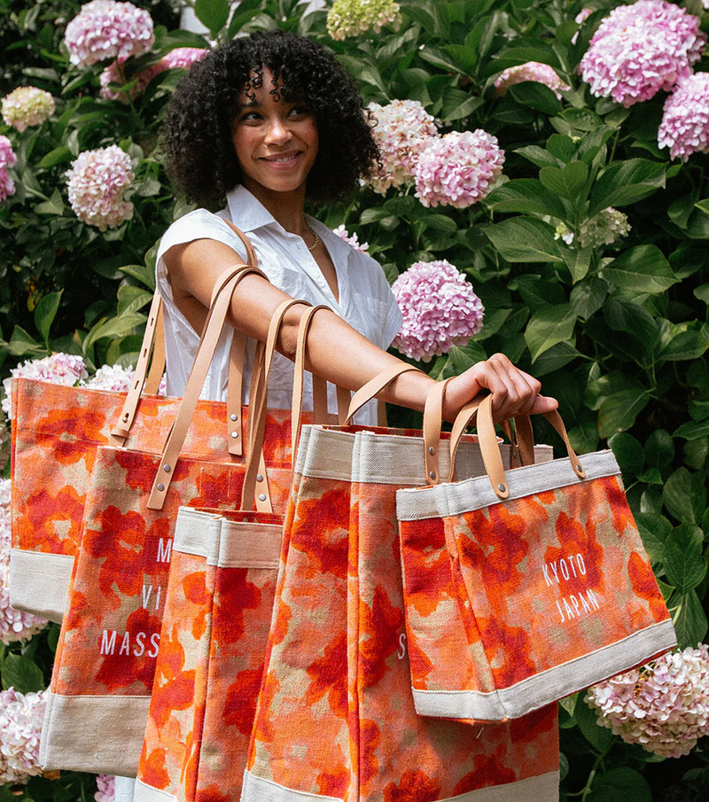 Market Bag in Bloom by Liesel Plambeck with Embroidery