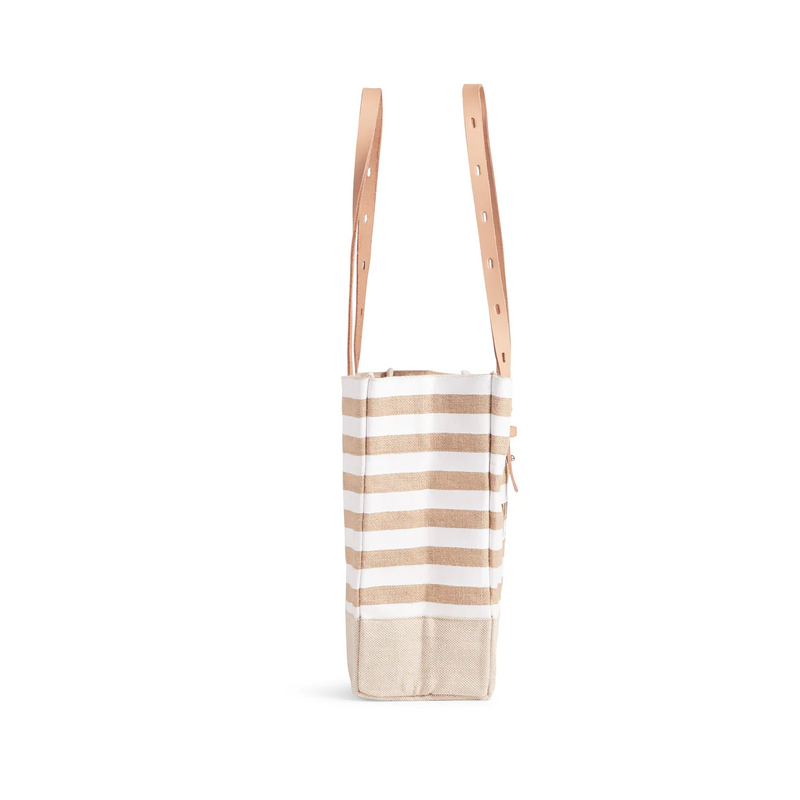 Shoulder Market Bag in White Stripes for Clare V. “Merci Beau Coup”