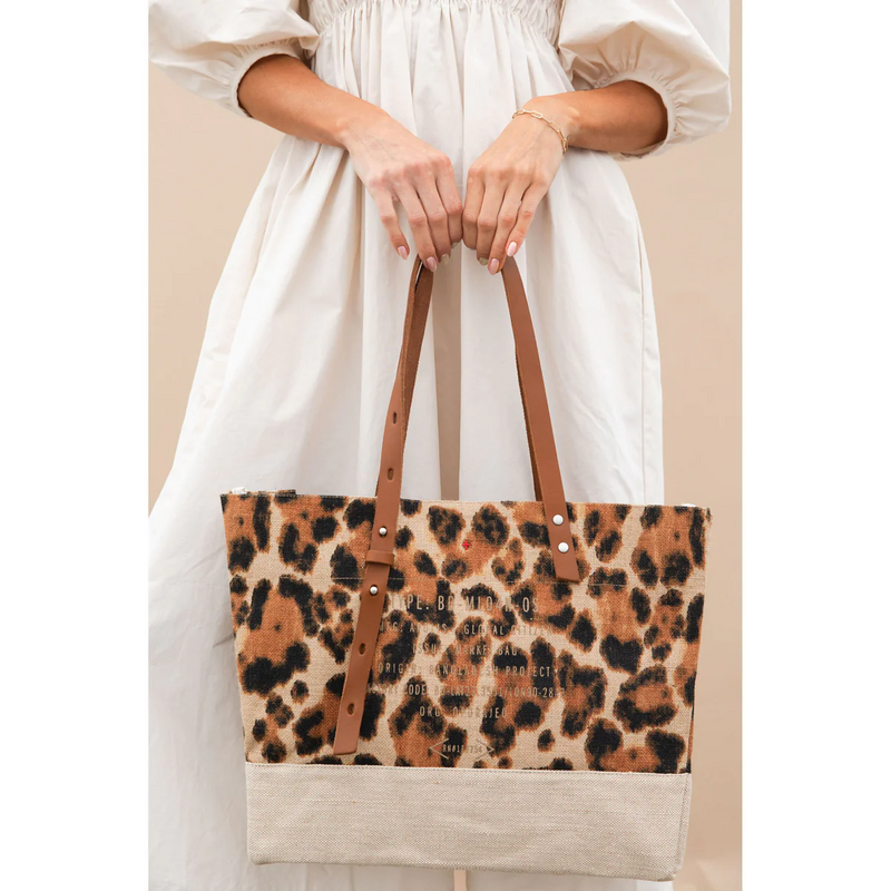 Shoulder Market Bag in Cheetah for Clare V. “Merci Beau Coup”