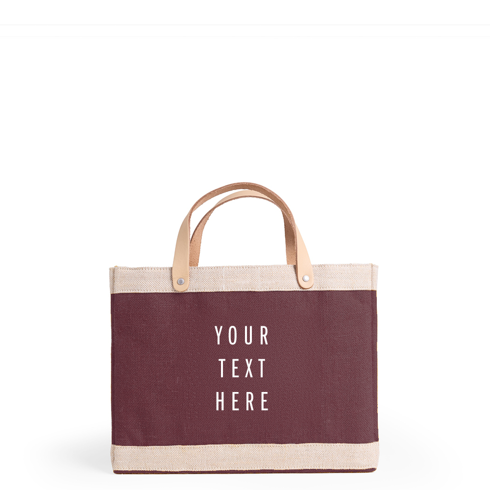 Petite Market Bag in Mulberry — personalization preview