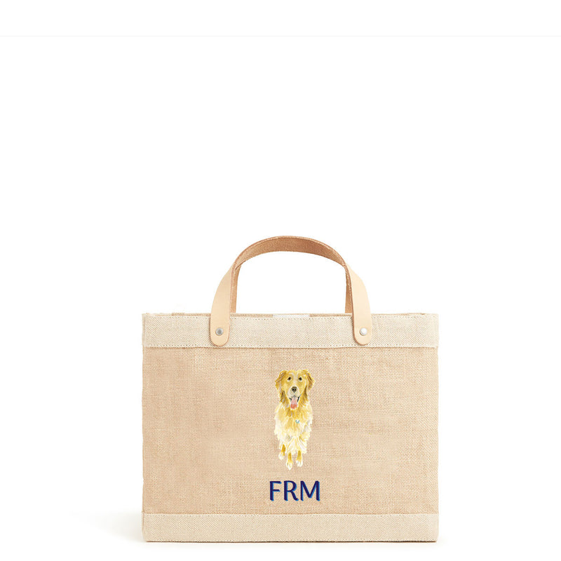 Petite Market Bag in Natural Golden Retriever by Amy Logsdon