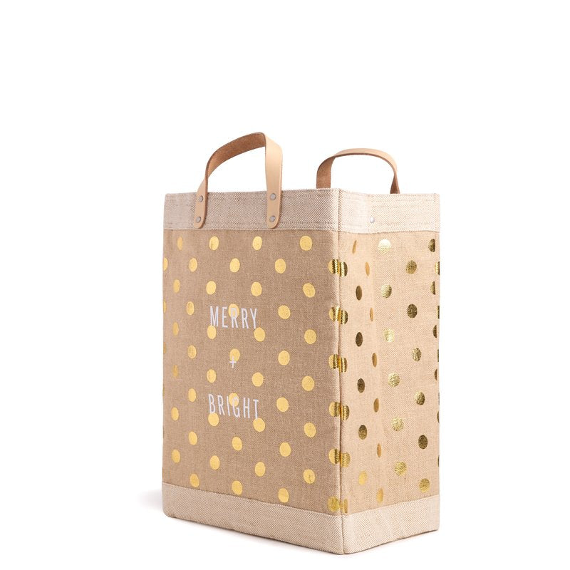 Market Bag in Gold Polka Dot