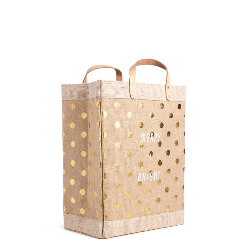 Market Bag in Gold Polka Dot