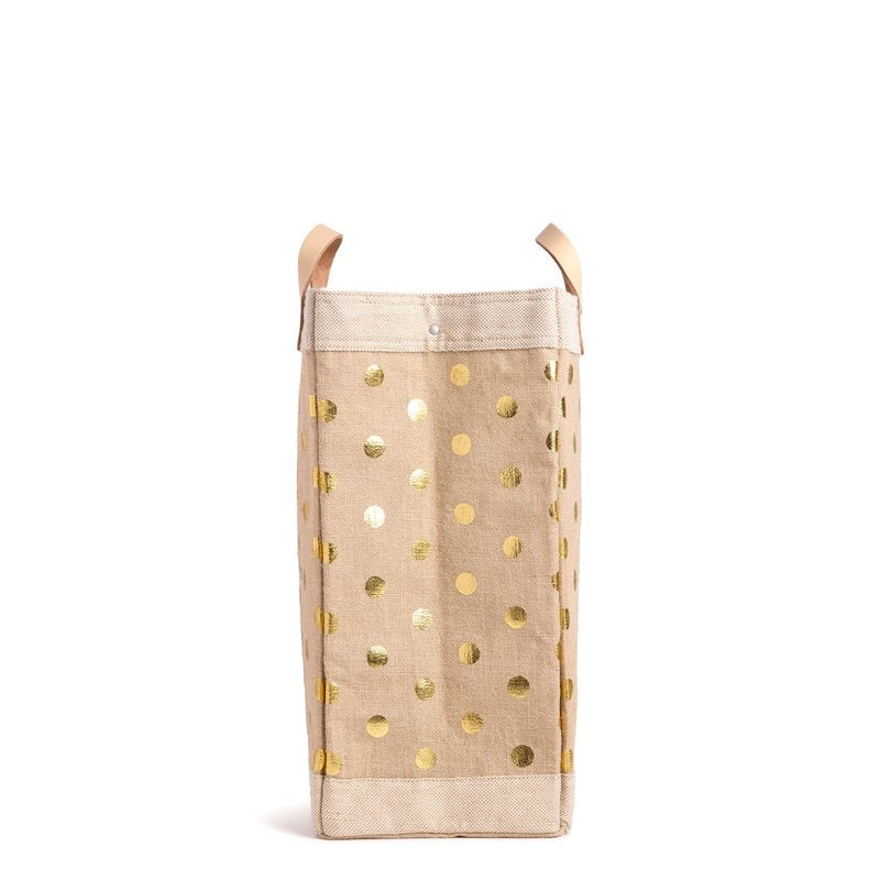 Market Bag in Gold Polka Dot Shadow Monogram