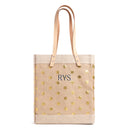 Market Tote in Gold Polka Dot with Monogram