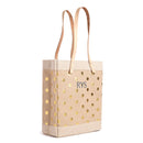 Market Tote in Gold Polka Dot with Monogram