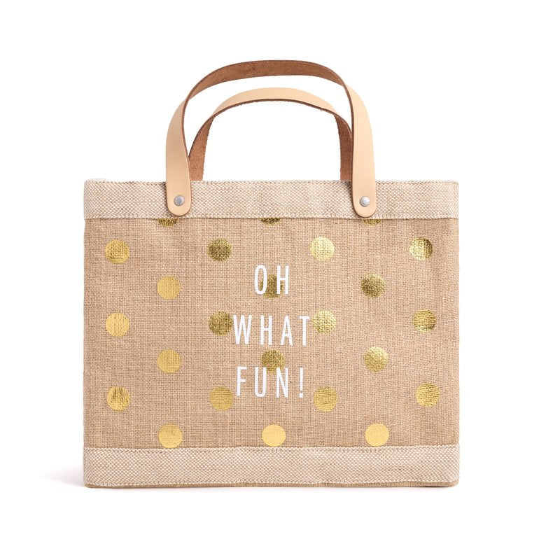 Petite Market Bag in Gold Polka Dot