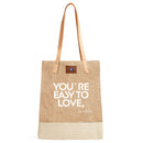 Wine Tote in Natural + Abigail Spencer White