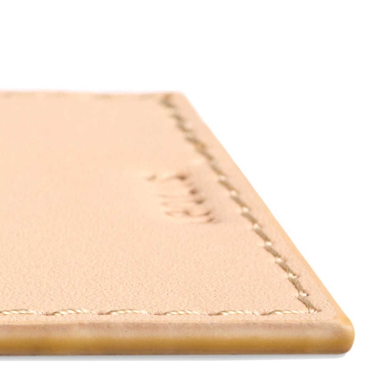 Personalized Leather Gift Tag Monogram Shadow in Natural