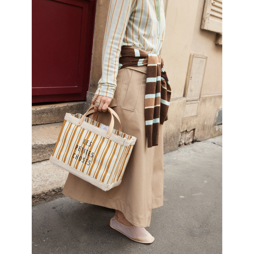 Petite Market Bag in Gold Stripe Ampersand