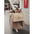 Petite Market Bag in Gold Stripe Paw