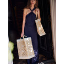 Market Tote in Gold Polka Dot with Monogram