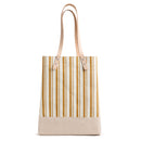 Wine Tote in Gold Stripe Large Monogram | Ships June 15