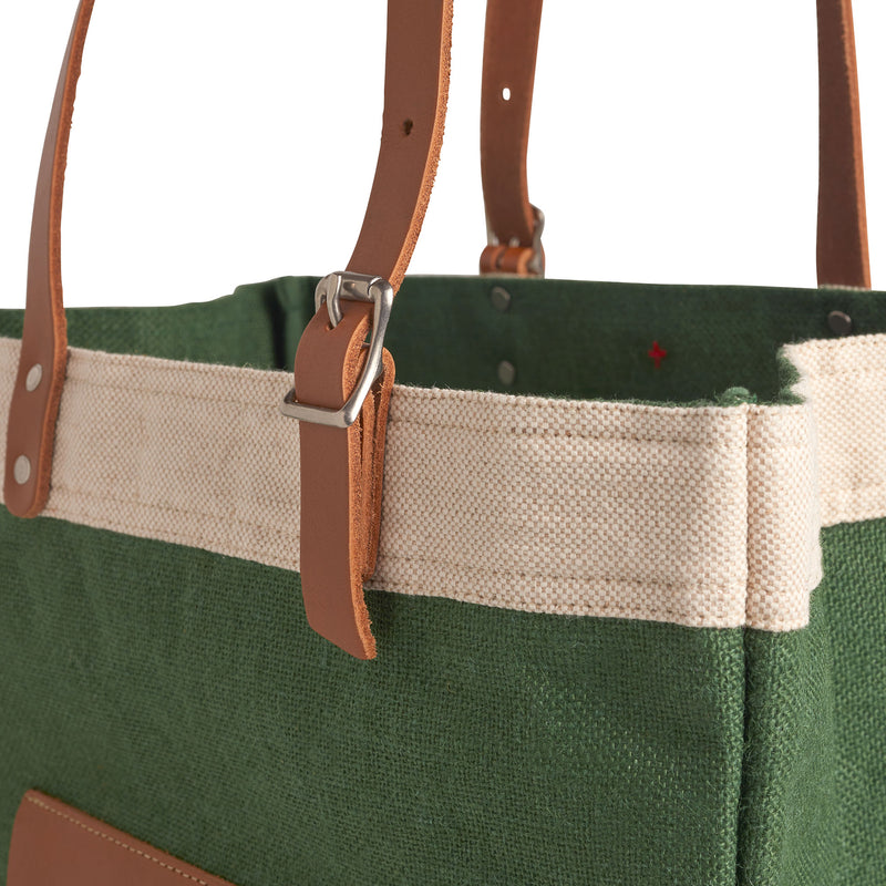 Market Bag in Field Green with Adjustable Handle “Alphabet Collection”